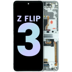 Inner OLED Assembly With Frame Compatible For Samsung Galaxy Z Flip 3 5G (F711) (Service Pack) (Silver) (Bespoke)