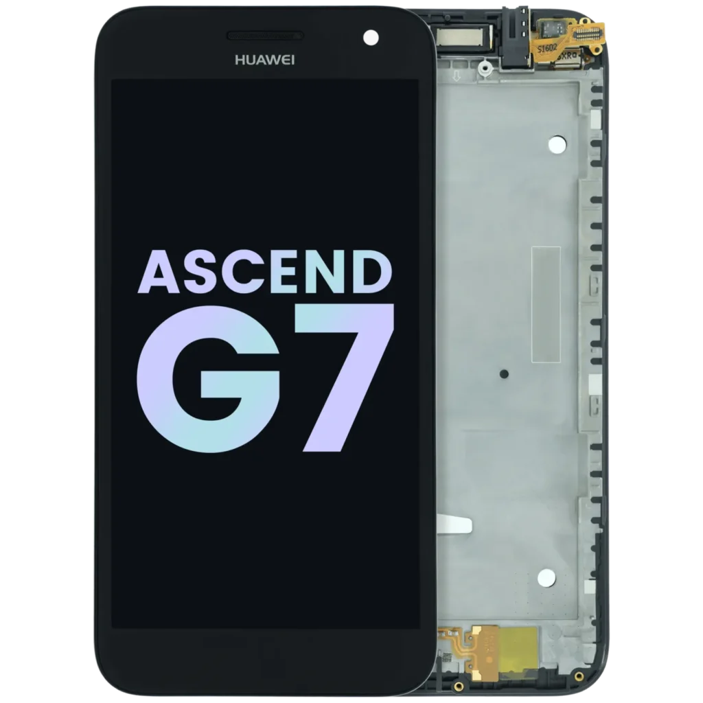 LCD Assembly With Frame For Huawei Ascend G7 (Huawei Genuine) (Black)