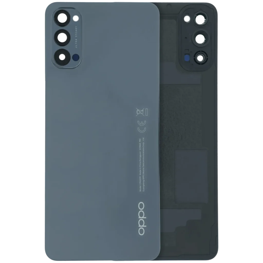 Back Cover Glass With Camera Lens For OPPO Reno 4 5G CPH2091 (Genuine) (Black)