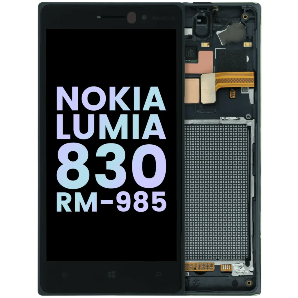 LCD Assembly With Frame For Nokia Lumia 830 RM-985 (Genuine) (Black)