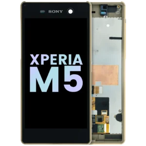 LCD Assembly With Frame For Sony Xperia M5 E5603 (Genuine) (Gold)