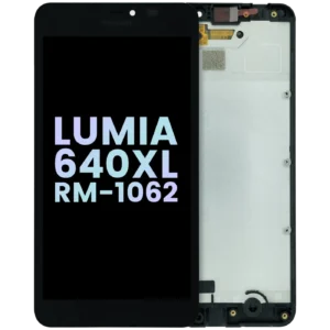LCD Assembly With Frame For Microsoft Lumia 640XL RM-1062 (Genuine) (Black)