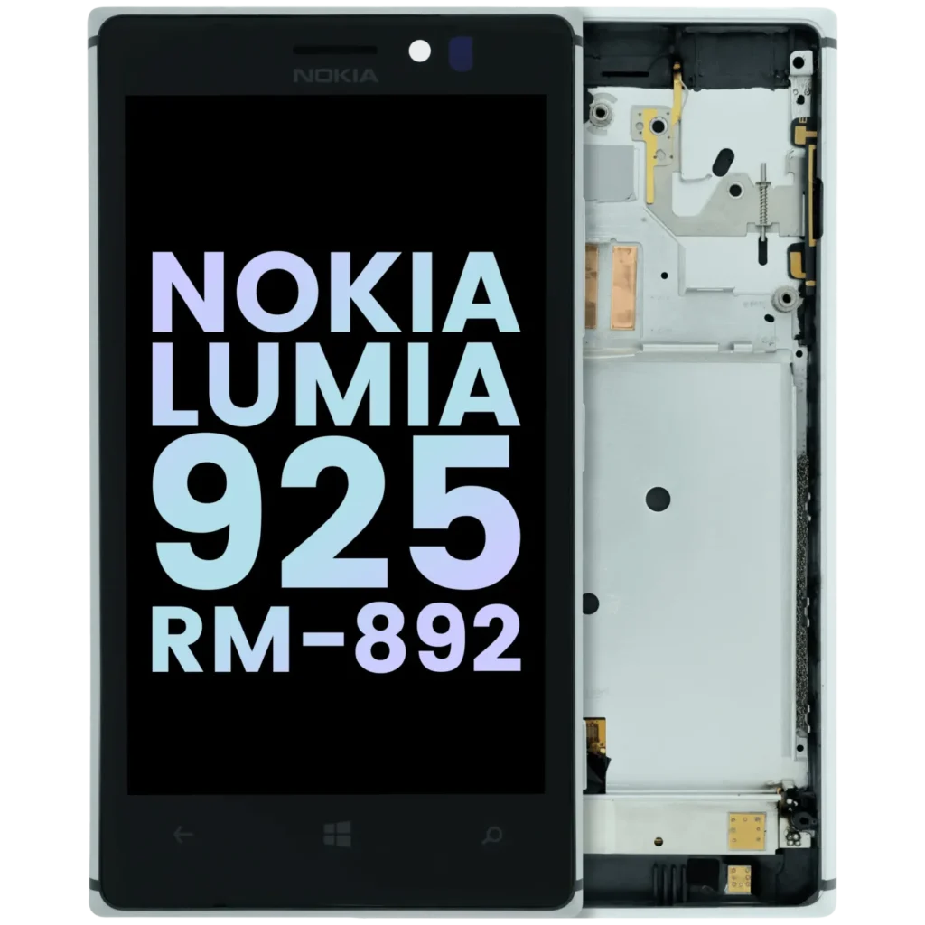 LCD Assembly With Frame For Nokia Lumia 925 RM-892 (Genuine) (Silver)