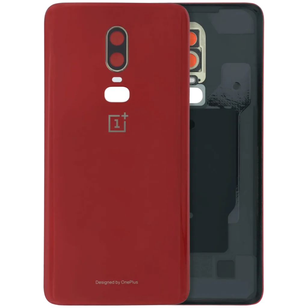 Back Cover Glass With Camera Lens For OnePlus 6 (Genuine) (Red)