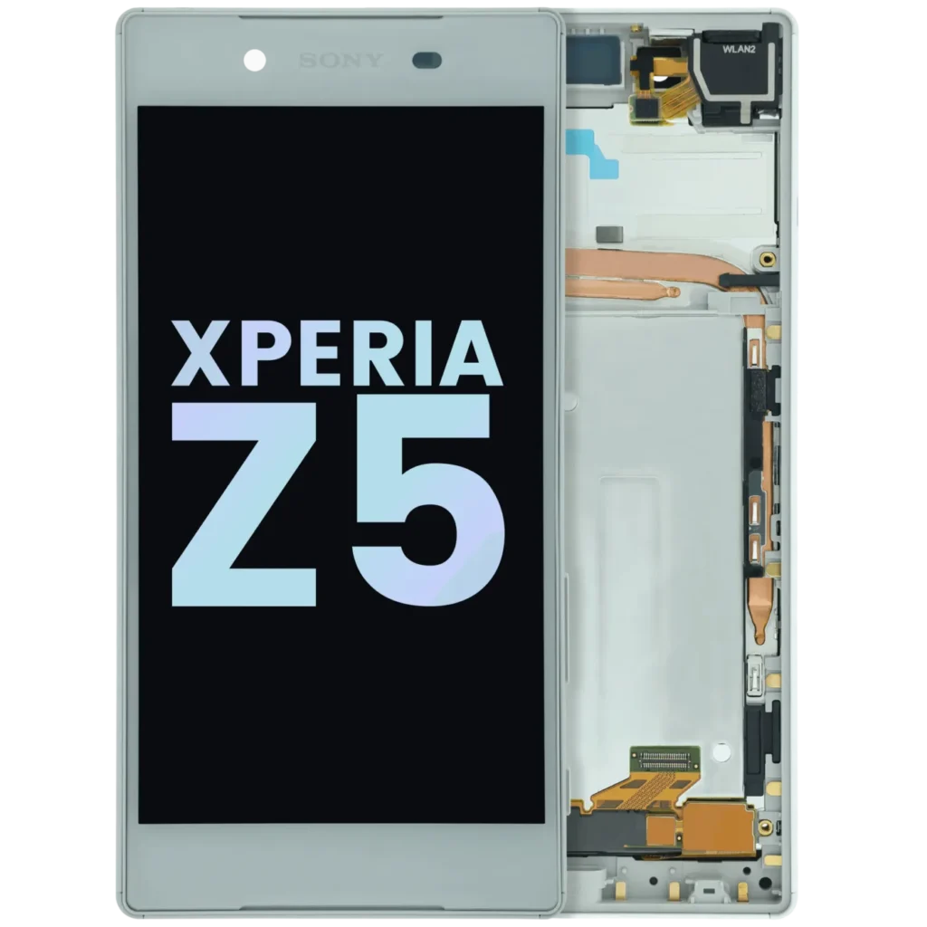 LCD Assembly With Frame For Sony Xperia Z5 (Genuine) (White)