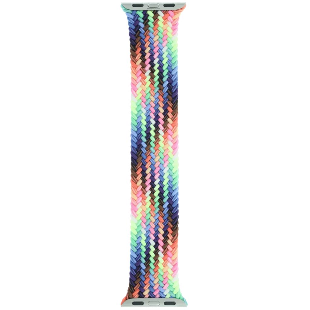 Apple Braided Solo Loop Band for Apple Watch 38MM / 40MM / 41MM / 42MM (Size 5, Medium) (OEM Brand New, Retail Packaging) (Pride Edition)