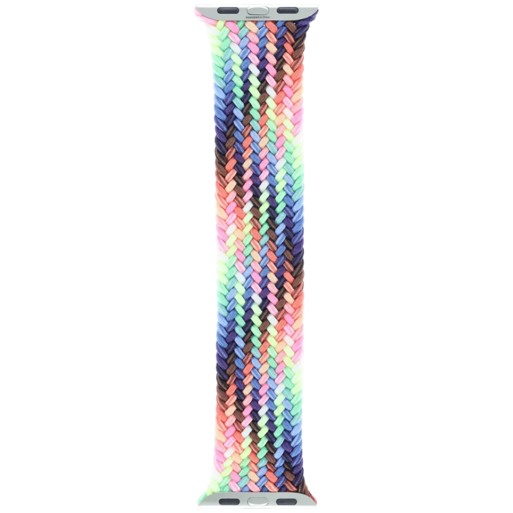 Apple Braided Solo Loop Band for Apple Watch 38MM / 40MM / 41MM / 42MM (Size 2, Small) (OEM Brand New, Retail Packaging) (Pride Edition)