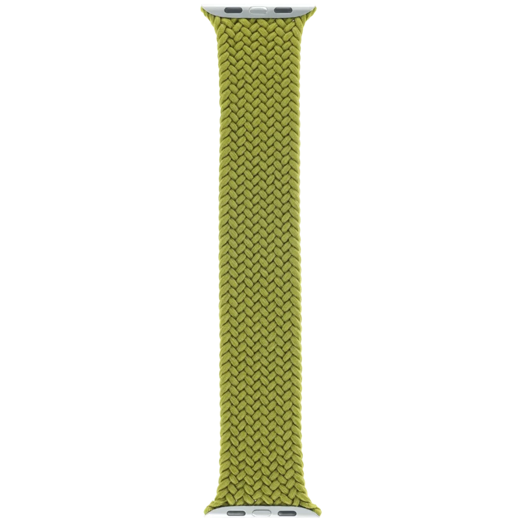 Apple Braided Solo Loop Band for Apple Watch 44MM / 45MM / 46MM / 49MM (Size 6, Medium) (OEM Brand New, Retail Packaging) (Chartreuse)