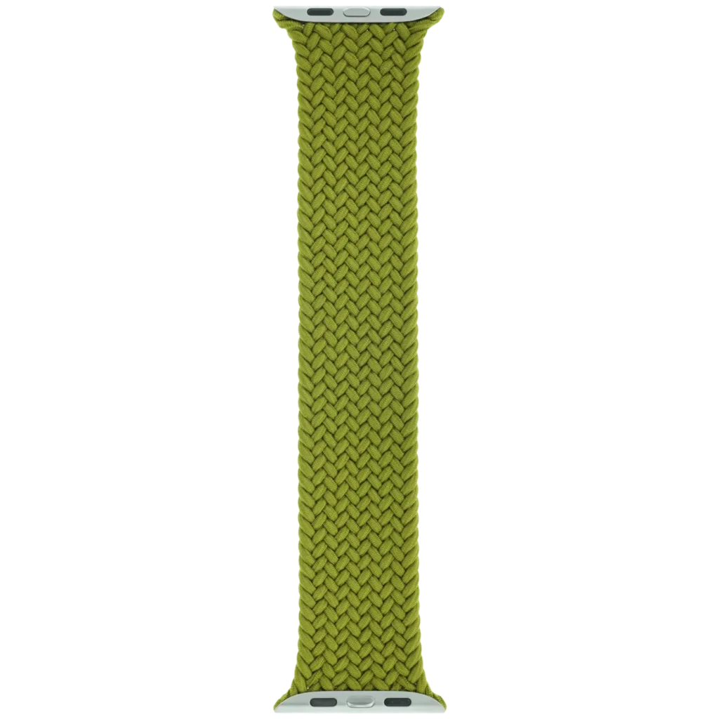Apple Braided Solo Loop Band for Apple Watch 44MM / 45MM / 46MM / 49MM (Size 5, Medium) (OEM Brand New, Retail Packaging) (Chartreuse)