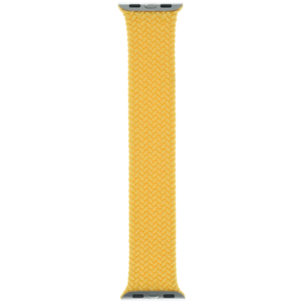 Apple Braided Solo Loop Band for Apple Watch 38MM / 40MM / 41MM / 42MM (Size 5, Medium) (OEM Brand New, Retail Packaging) (Sunshine)