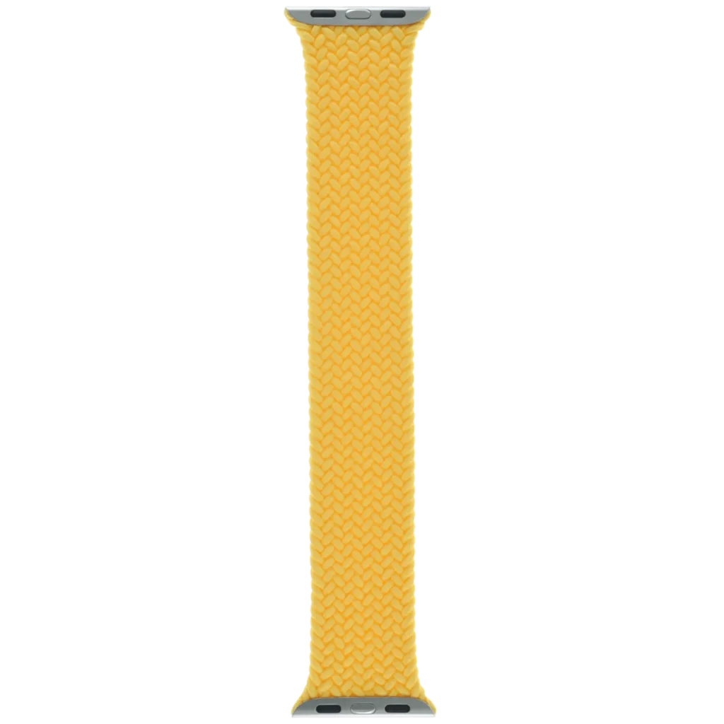Apple Braided Solo Loop Band for Apple Watch 38MM / 40MM / 41MM / 42MM (Size 7, Medium) (OEM Brand New, Retail Packaging) (Sunshine)