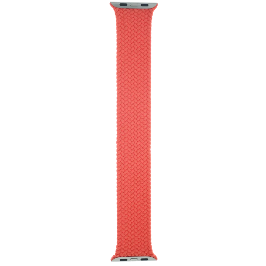 Apple Braided Solo Loop Band for Apple Watch 44MM / 45MM / 46MM / 49MM (Size 12, Large) (OEM Brand New, Retail Packaging) (Electric Orange)