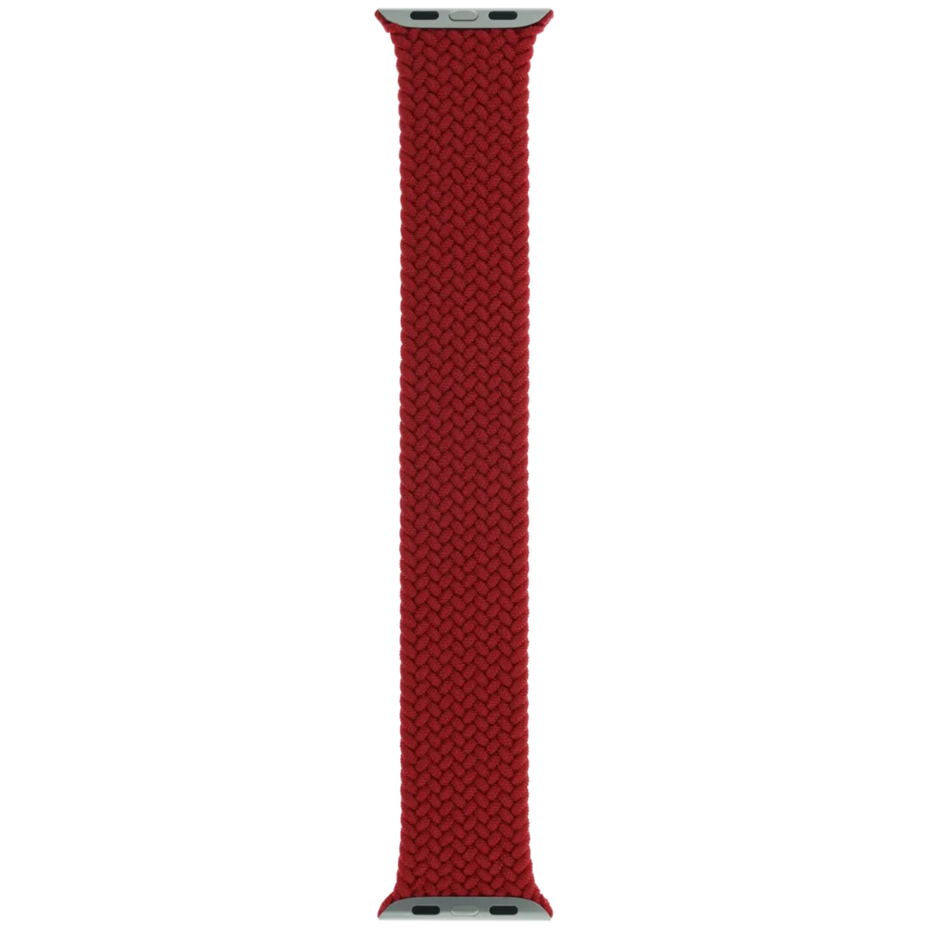 Apple Braided Solo Loop Band for Apple Watch 44MM / 45MM / 46MM / 49MM (Size 10, Large) (OEM Brand New, Retail Packaging) (Red)