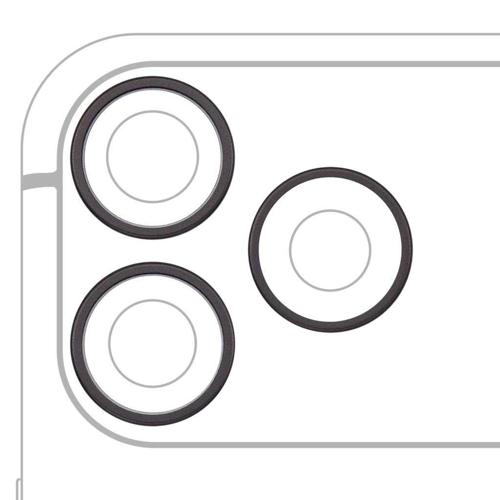 Back Camera Bezel Ring Only For iPhone 18 Pro / 18 Pro Max (Black) (3 Piece Set)