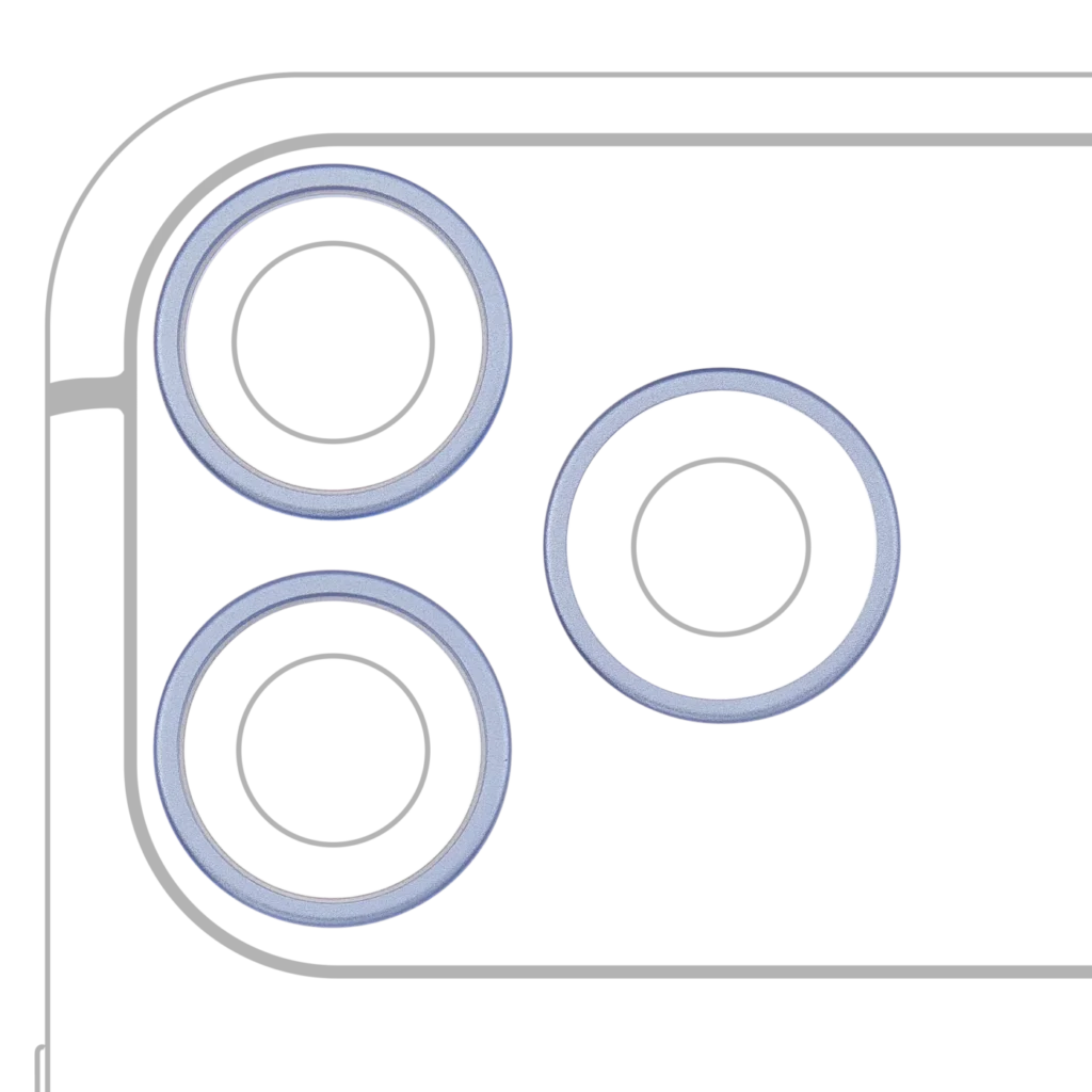 Back Camera Bezel Ring Only For iPhone 18 Pro / 18 Pro Max (Glacier) (3 Piece Set)