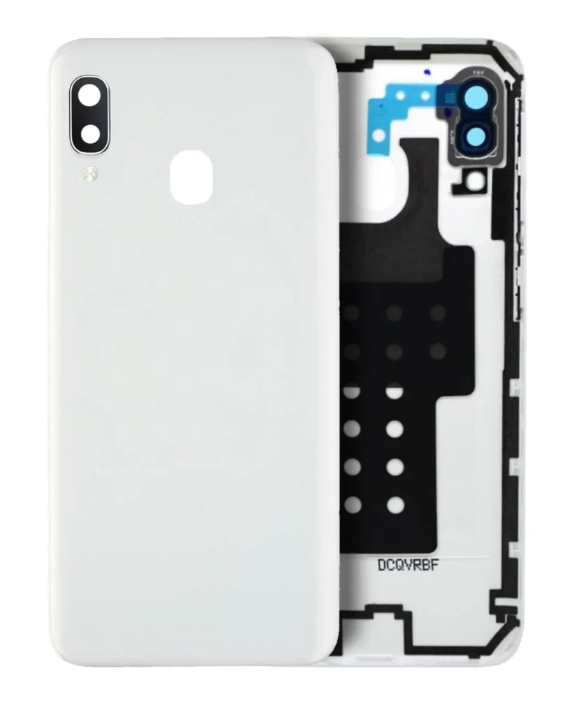 Back Cover Glass With Camera Lens For Samsung Galaxy A20E (A202 / 2019) (Service Pack) (White)