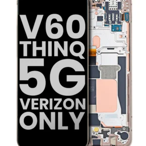 OLED Assembly With Frame For LG V60 ThinQ 5G UW (Verizon 5G UW Frame Only) (Used OEM Pull: Grade A) (Classy Blue / Gold Frame)