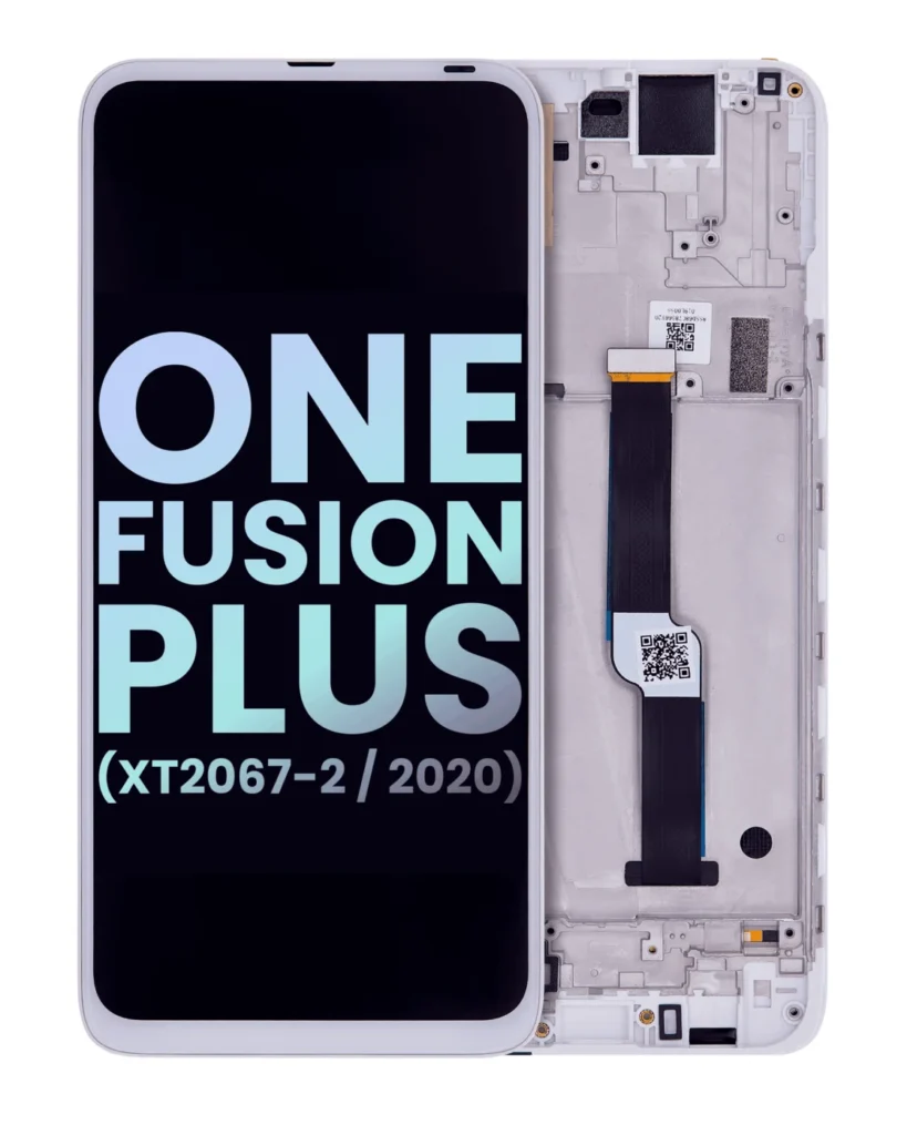 LCD Assembly With Frame For Motorola One Fusion Plus (XT2067/ 2020) (Genuine OEM) (White)