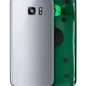 Back Cover Glass With Camera Lens For Samsung Galaxy S7 (No Logo) (Aftermarket Plus) (Silver)