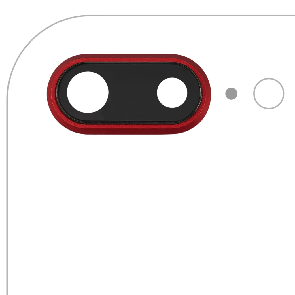 Back Camera Lens With Bracket & Bezel For iPhone 8 Plus (Aftermarket Plus) (Red) (10 Pack)