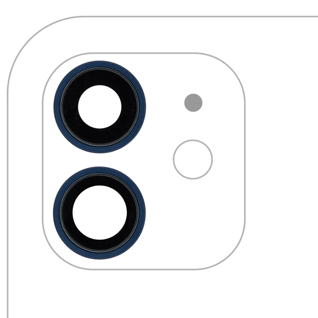 Back Camera Lens With Bracket & Bezel For iPhone 12 / 12 Mini (Aftermarket Plus) (Blue) (10 Pack)