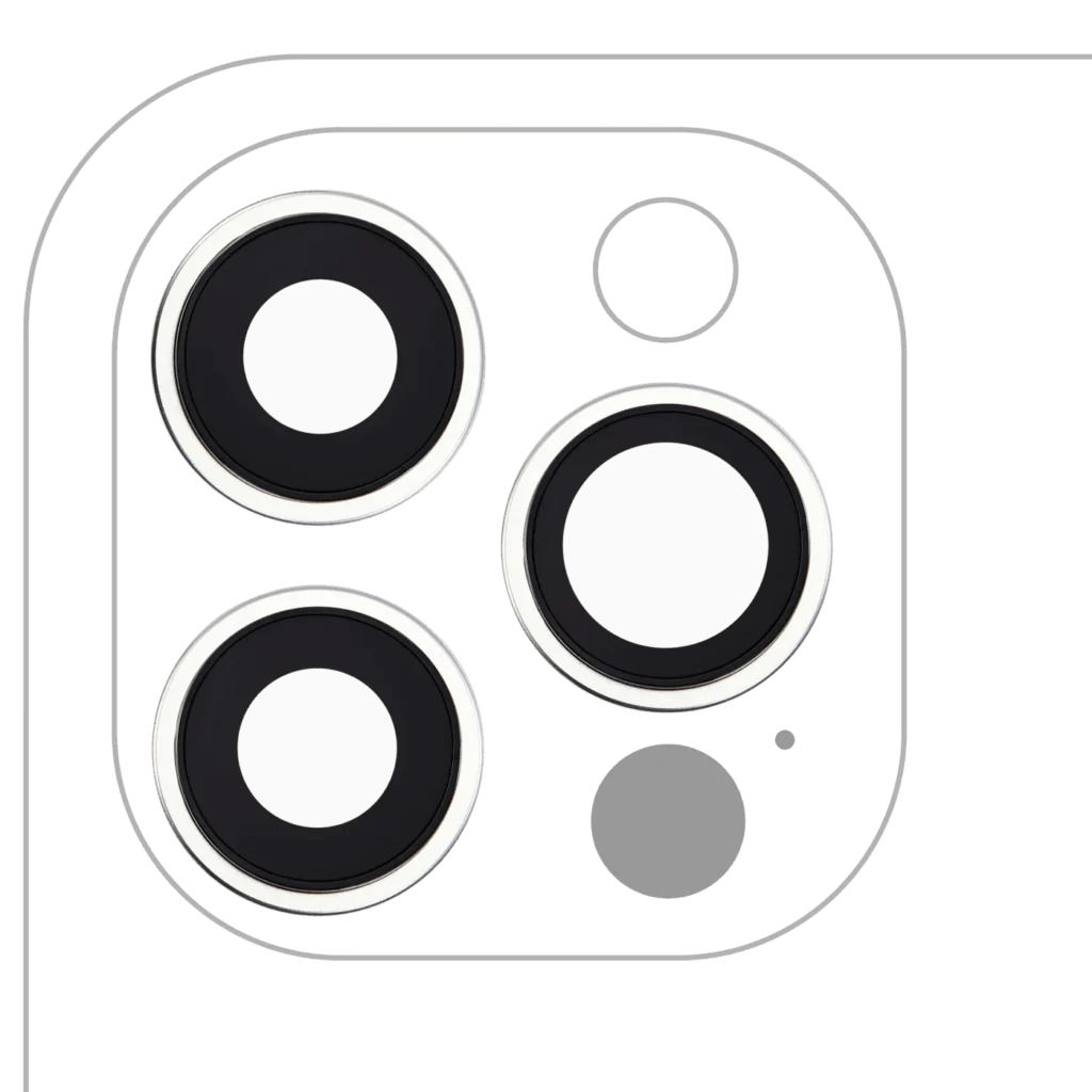 Back Camera Lens With Bracket & Bezel For iPhone 12 Pro (3 Piece Set) (Aftermarket Plus) (Silver)