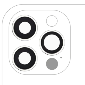 Back Camera Lens With Bracket & Bezel For iPhone 12 Pro (3 Piece Set) (Aftermarket Plus) (Silver)