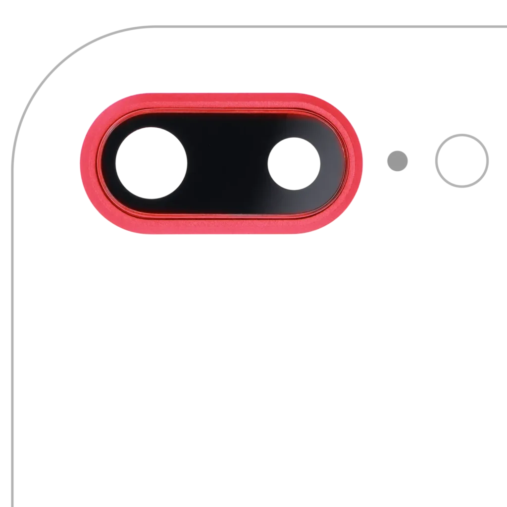Back Camera Lens With Bracket & Bezel For iPhone 8 Plus (Red) (10 Pack)