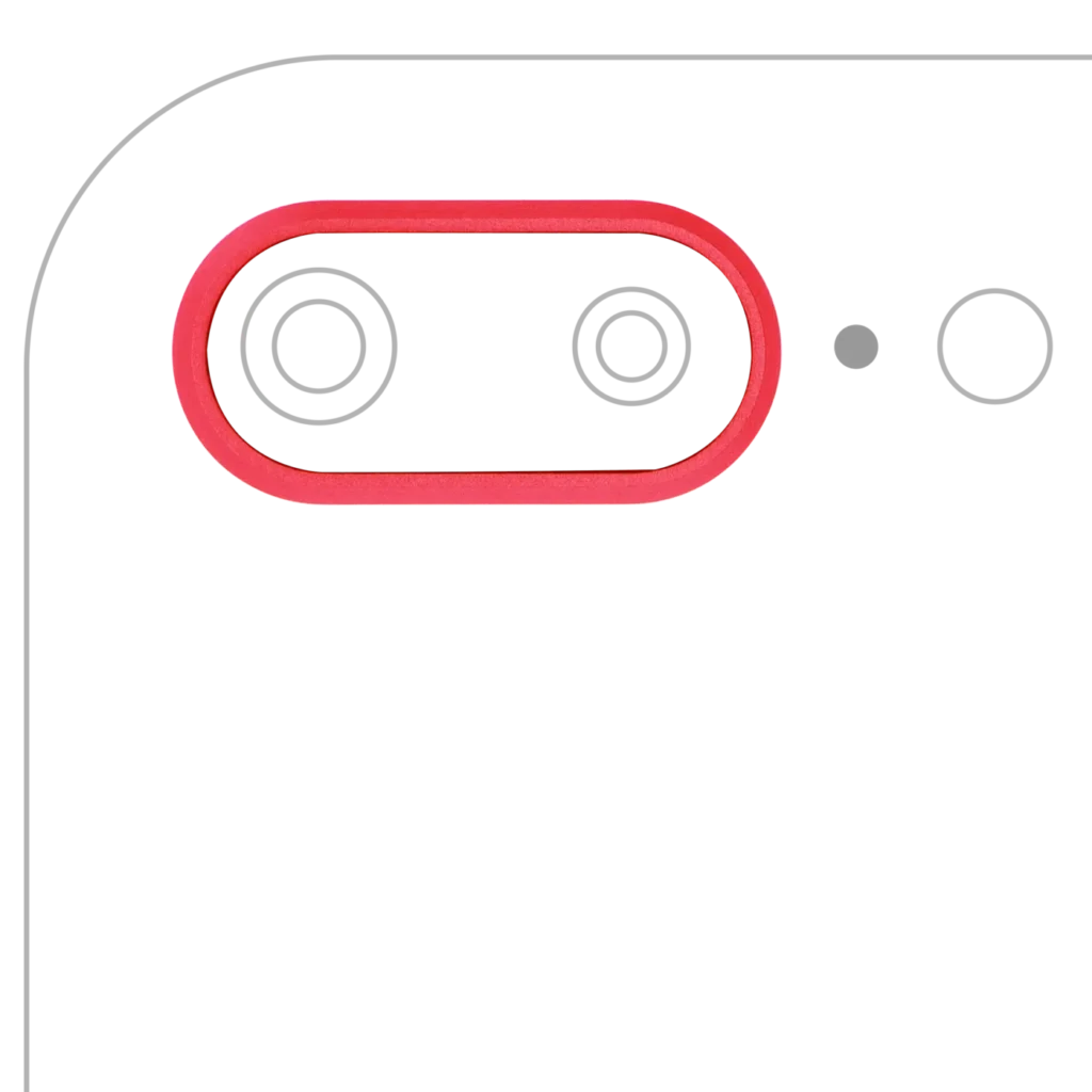 Back Camera Bezel Ring Only For iPhone 8 Plus (Red) (10 Pack)