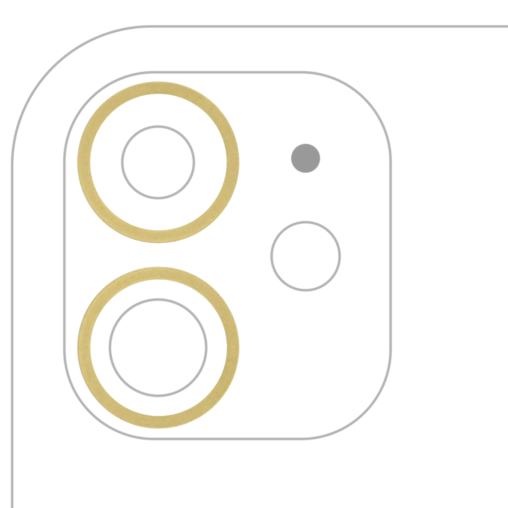 Back Camera Bezel Ring Only For iPhone 11 (Yellow) (2 Piece Set) (10 Pack)