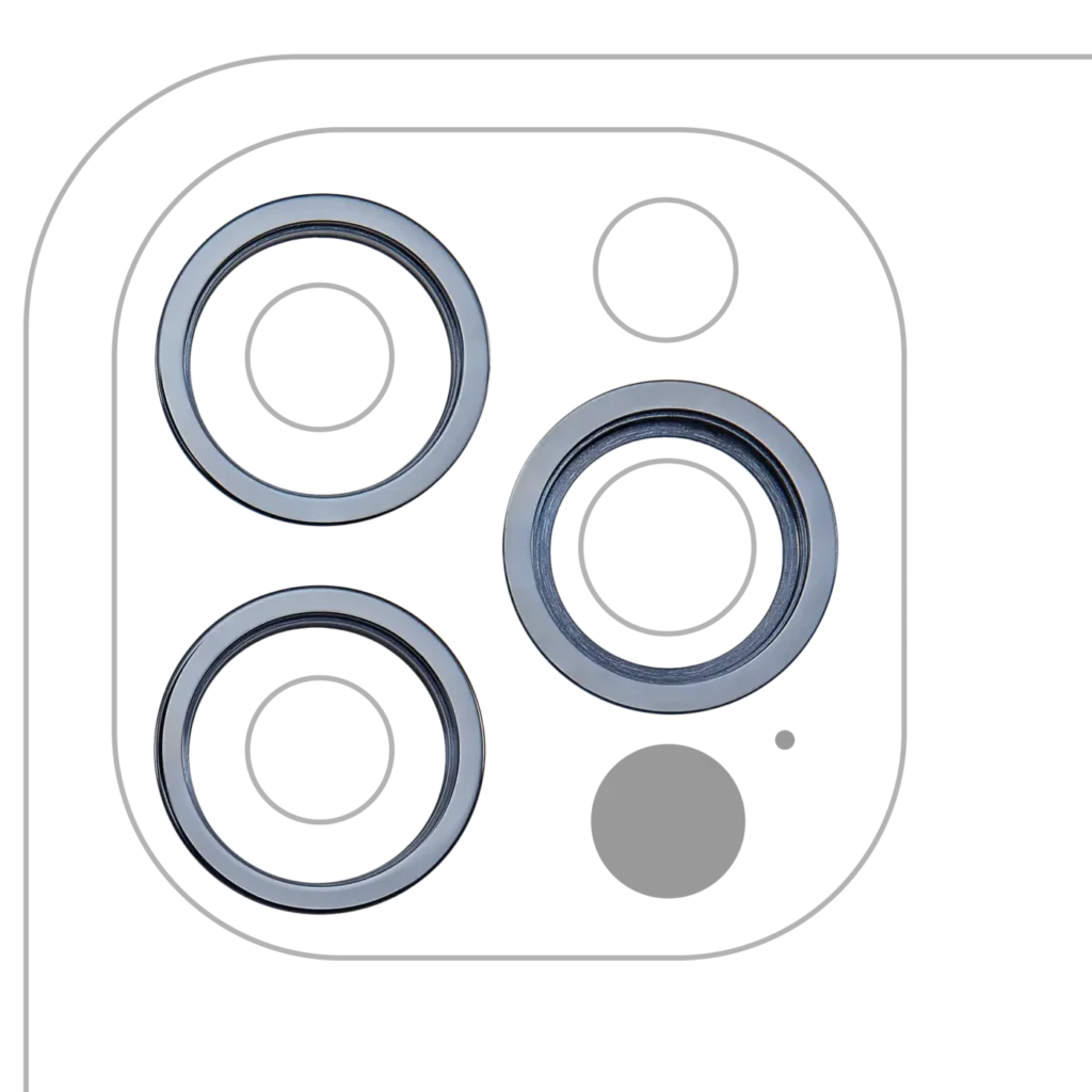 Back Camera Bezel Ring Only For iPhone 12 Pro (Pacific Blue) (3 Piece Set) (10 Pack)