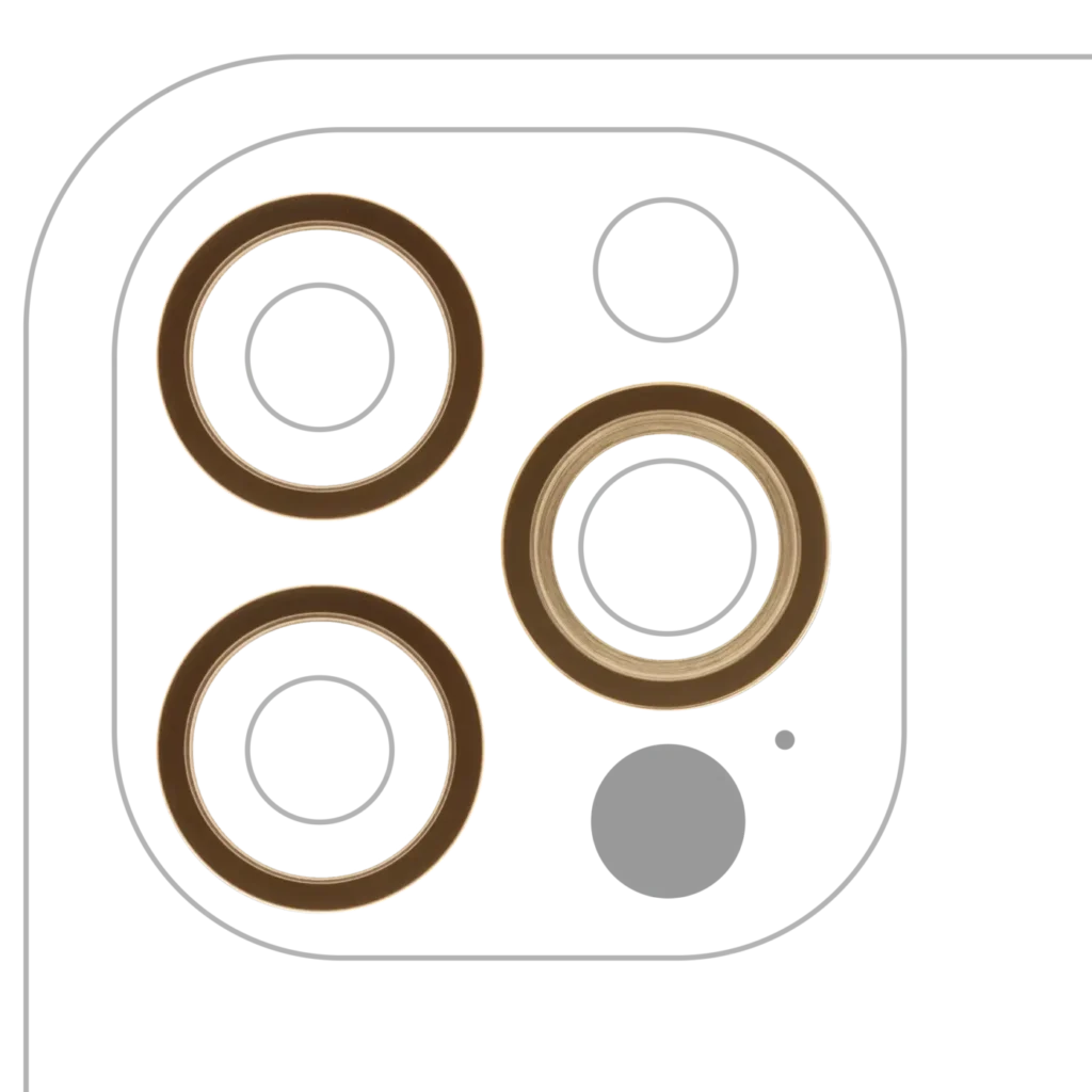 Back Camera Bezel Ring Only For iPhone 12 Pro (Gold) (3 Piece Set) (10 Pack)