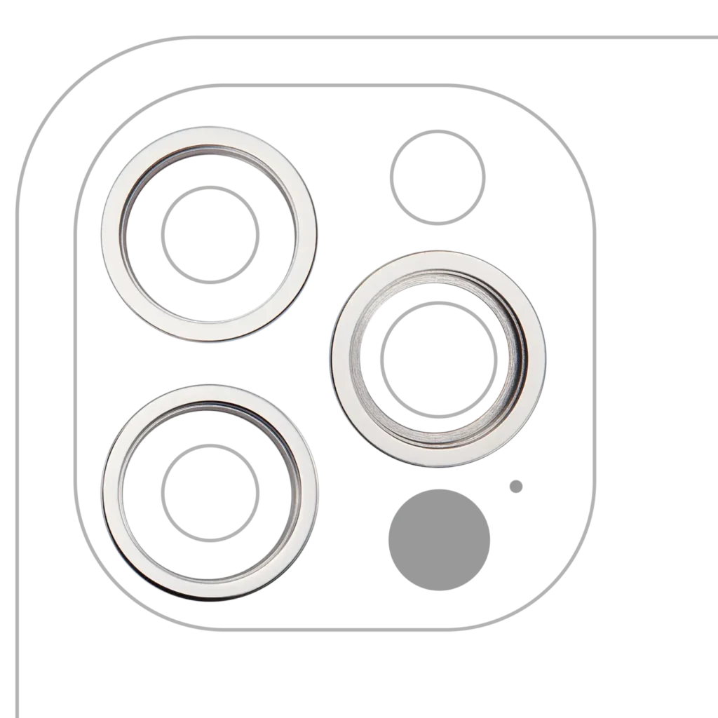 Back Camera Bezel Ring Only For iPhone 12 Pro (Silver) (3 Piece Set) (10 Pack)