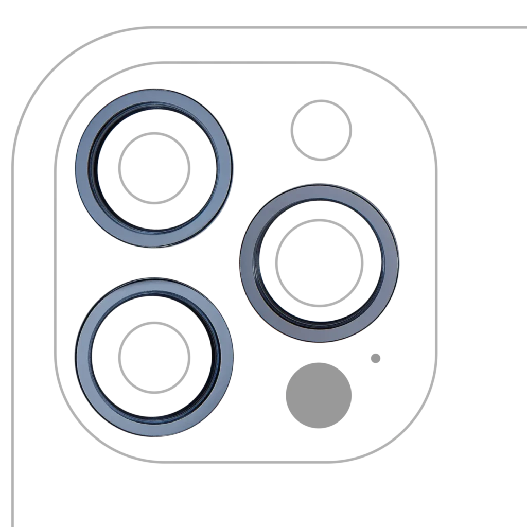 Back Camera Bezel Ring Only For iPhone 12 Pro Max (Pacific Blue) (3 Piece Set) (10 Pack)