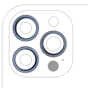 Back Camera Bezel Ring Only For iPhone 12 Pro Max (Pacific Blue) (3 Piece Set) (10 Pack)
