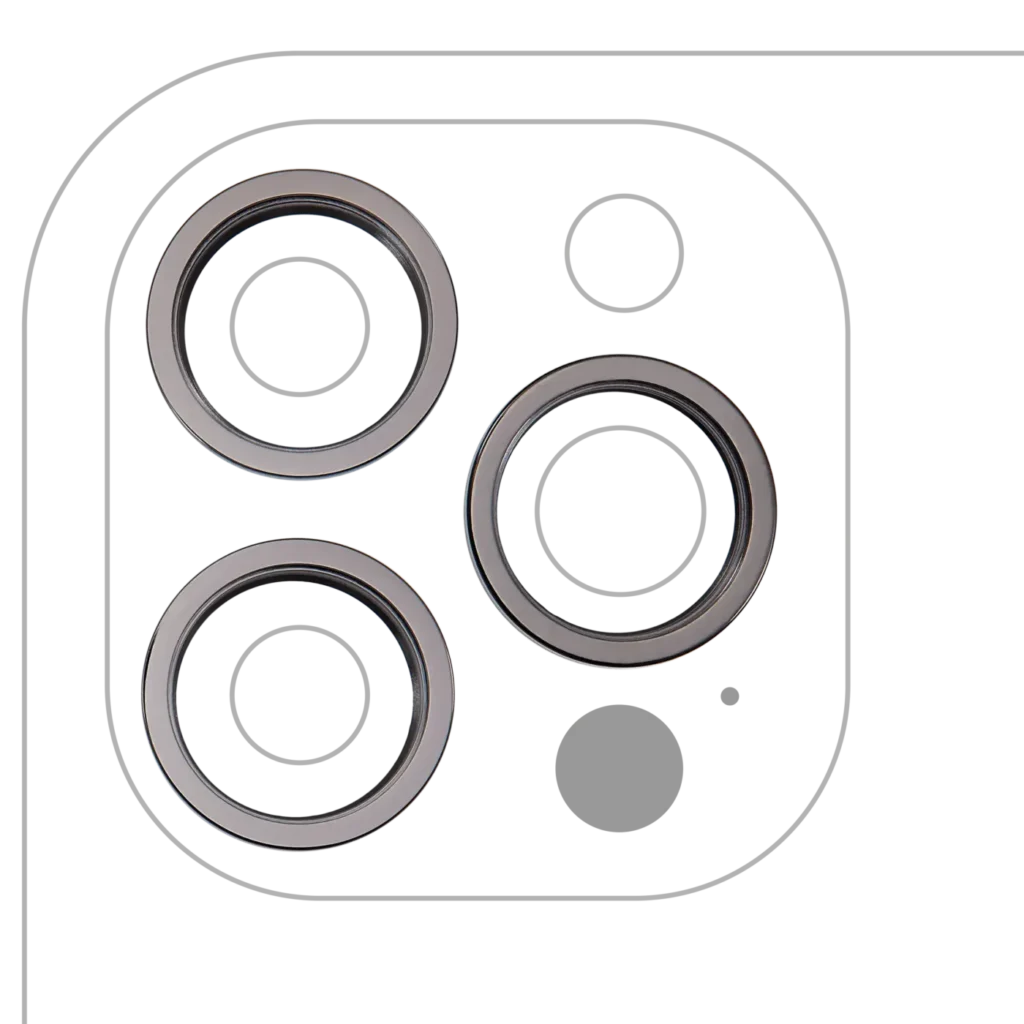Back Camera Bezel Ring Only For iPhone 12 Pro Max (Graphite) (3 Piece Set) (10 Pack)