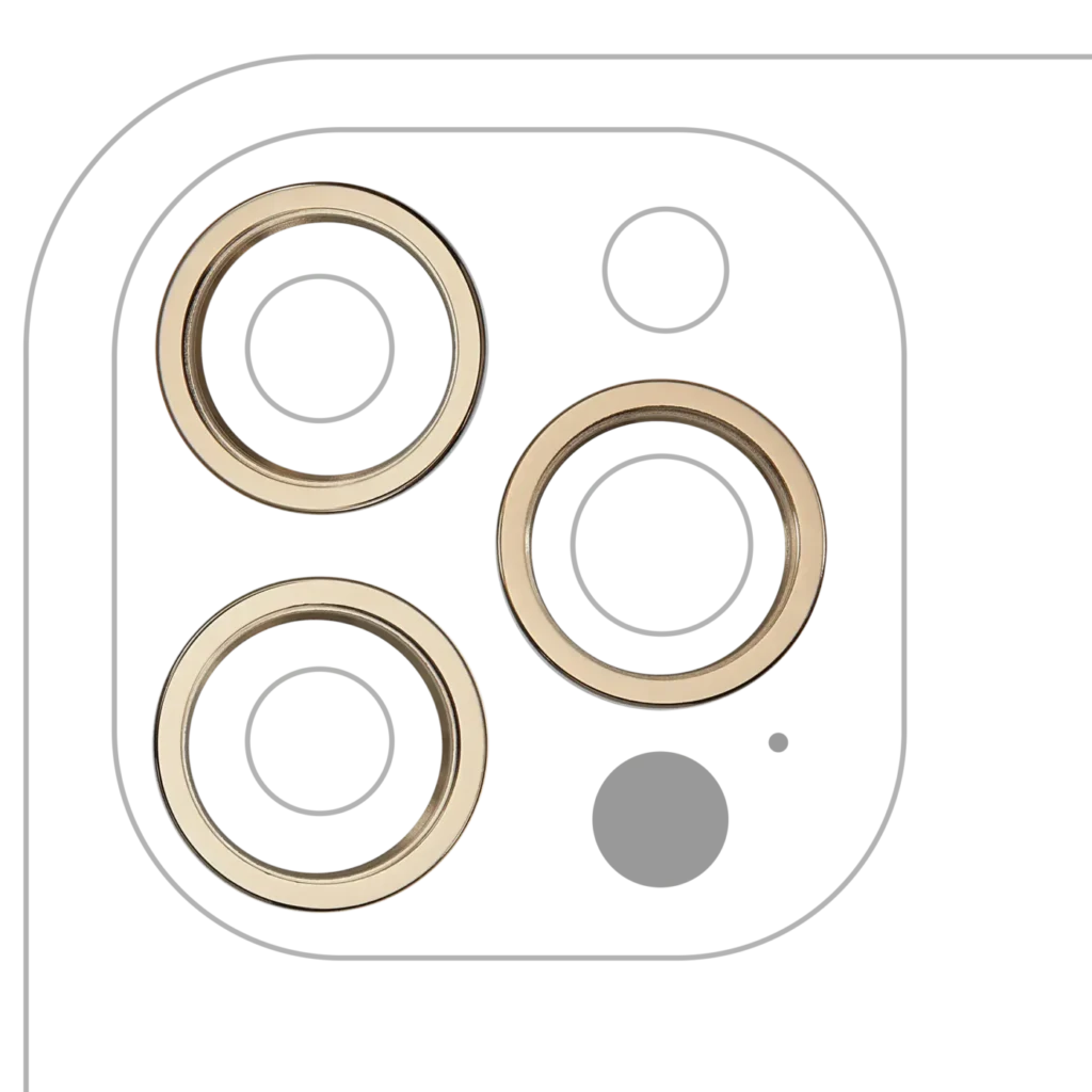 Back Camera Bezel Ring Only For iPhone 12 Pro Max (Gold) (3 Piece Set) (10 Pack)