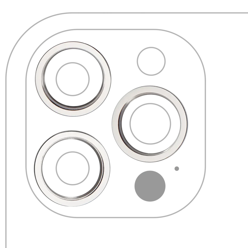 Back Camera Bezel Ring Only For iPhone 12 Pro Max (Silver) (3 Piece Set) (10 Pack)