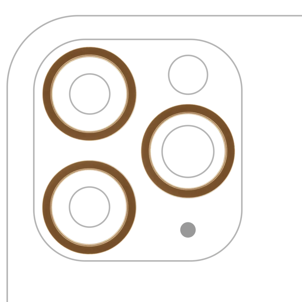Back Camera Bezel Ring Only For iPhone 11 Pro / 11 Pro Max (Gold) (3 Piece Set) (10 Pack)