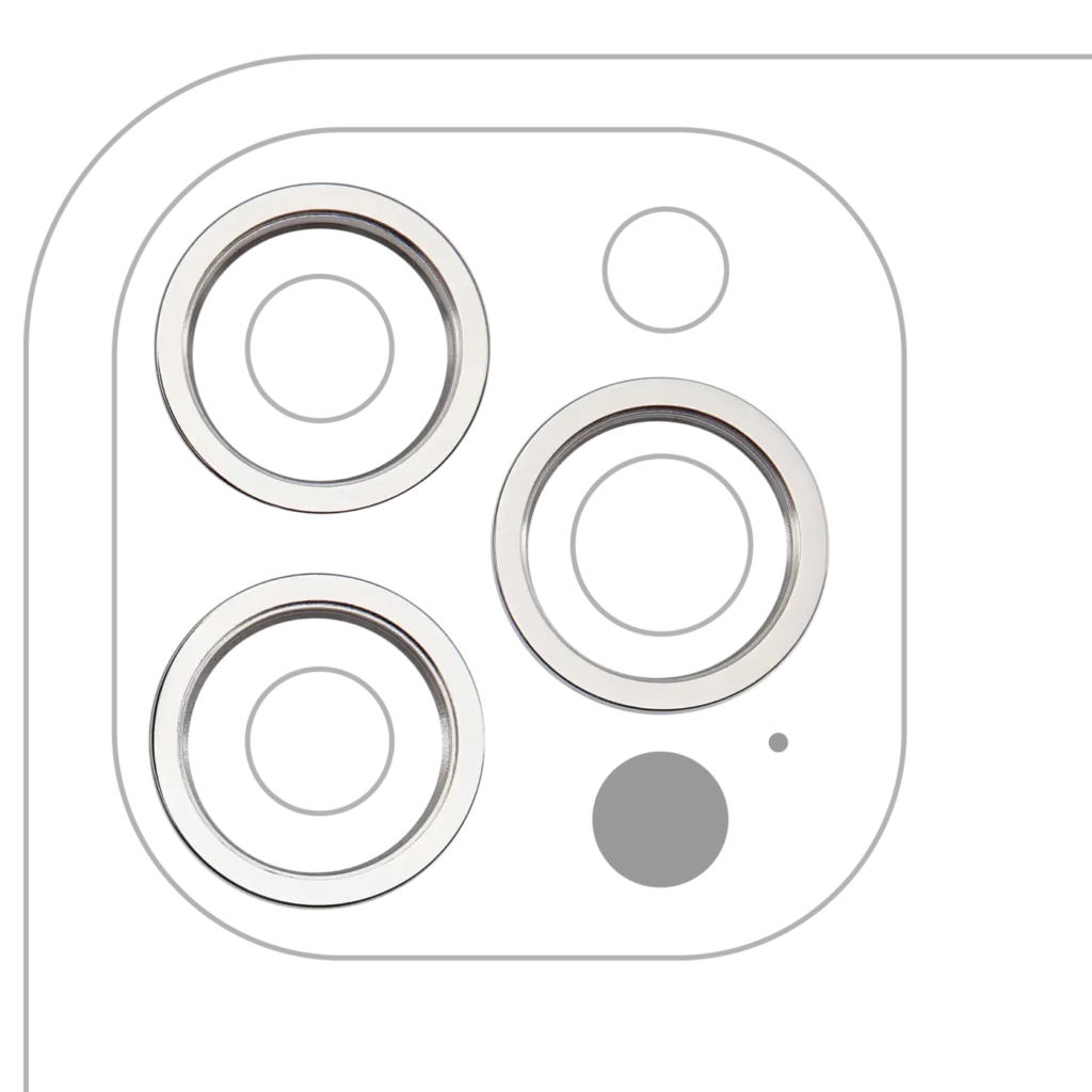 Back Camera Bezel Ring Only For iPhone 12 Pro Max (Silver) (3 Piece Set)