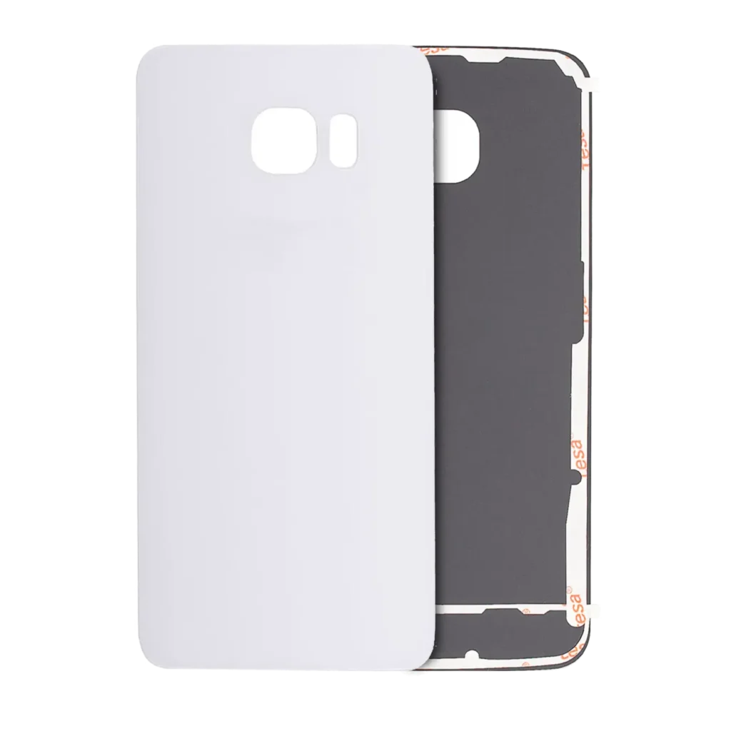 Back Cover Glass For Samsung Galaxy S6 Edge (No Logo) (Aftermarket Plus) (White)