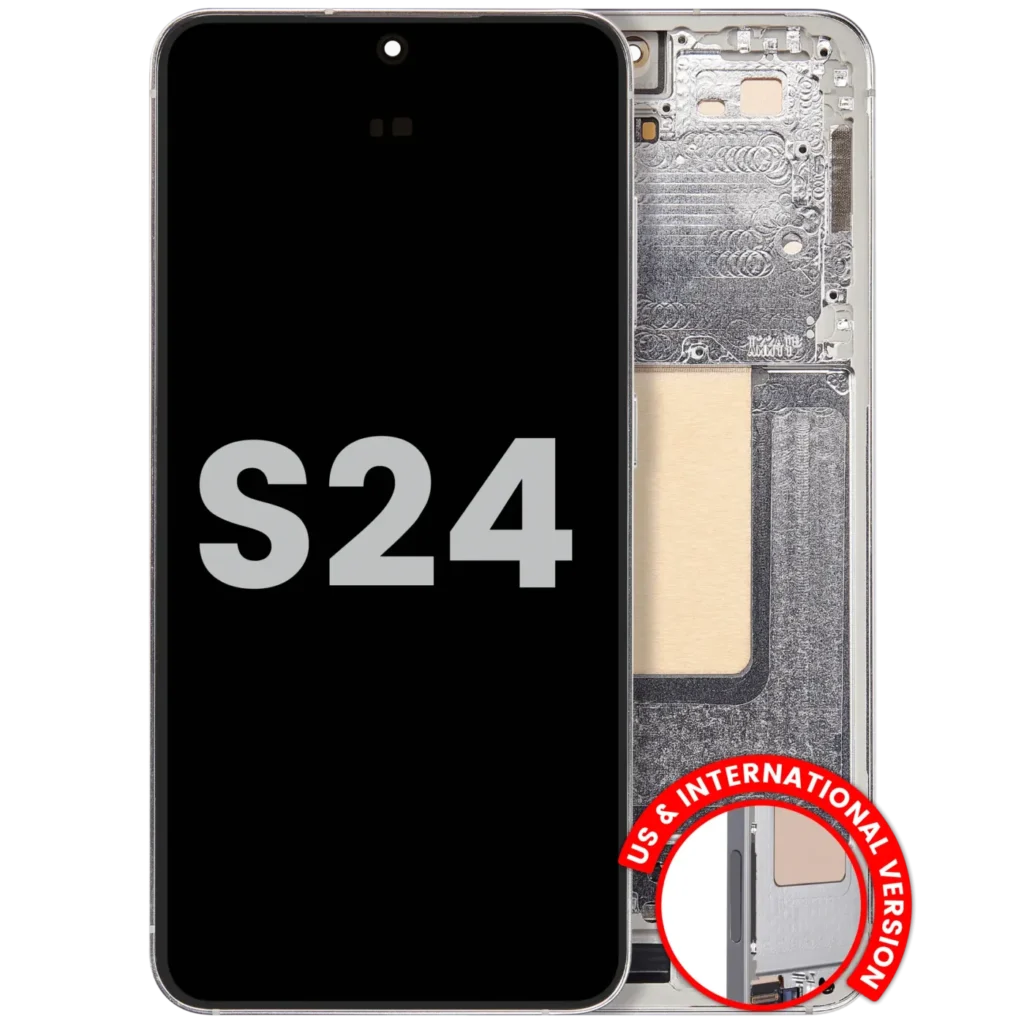OLED Assembly With Frame For Samsung Galaxy S24 5G (US & International Version) (Used OEM Pull: Grade A) (Marble Grey)