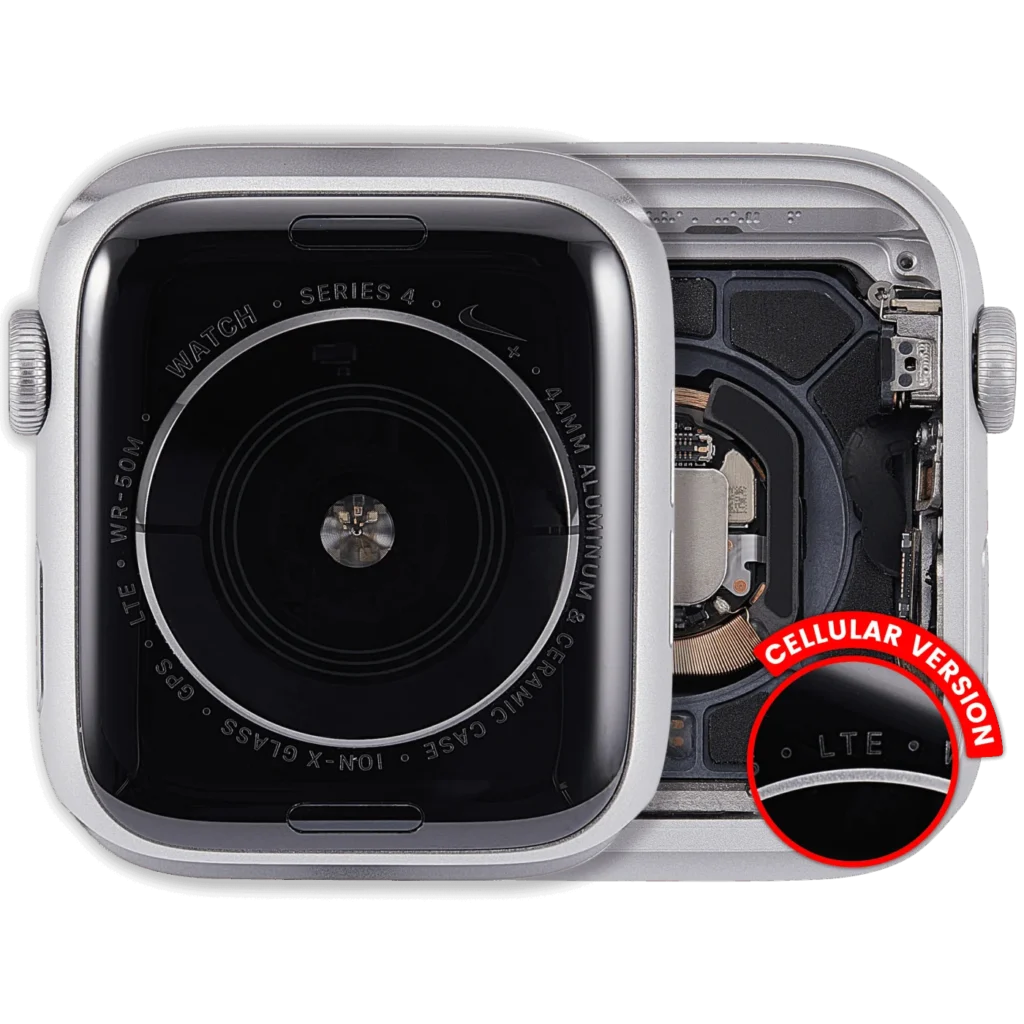 Housing Assembly Compatible For Watch Series 4 (44MM) (Used OEM Pull: Grade A) (Cellular Version) (Aluminum / Silver)