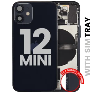 Back Housing W/ Small Parts For iPhone 12 Mini (EU / Global Version) (Used OEM Pull: Grade C) (Black)