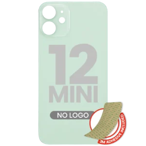 Back Glass With 3M Adhesive For iPhone 12 Mini (No Logo) (Large Camera Hole) (Green)