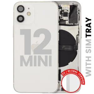 Back Housing W/ Small Parts For iPhone 12 Mini (EU / Global Version) (Used OEM Pull: Grade C) (White)