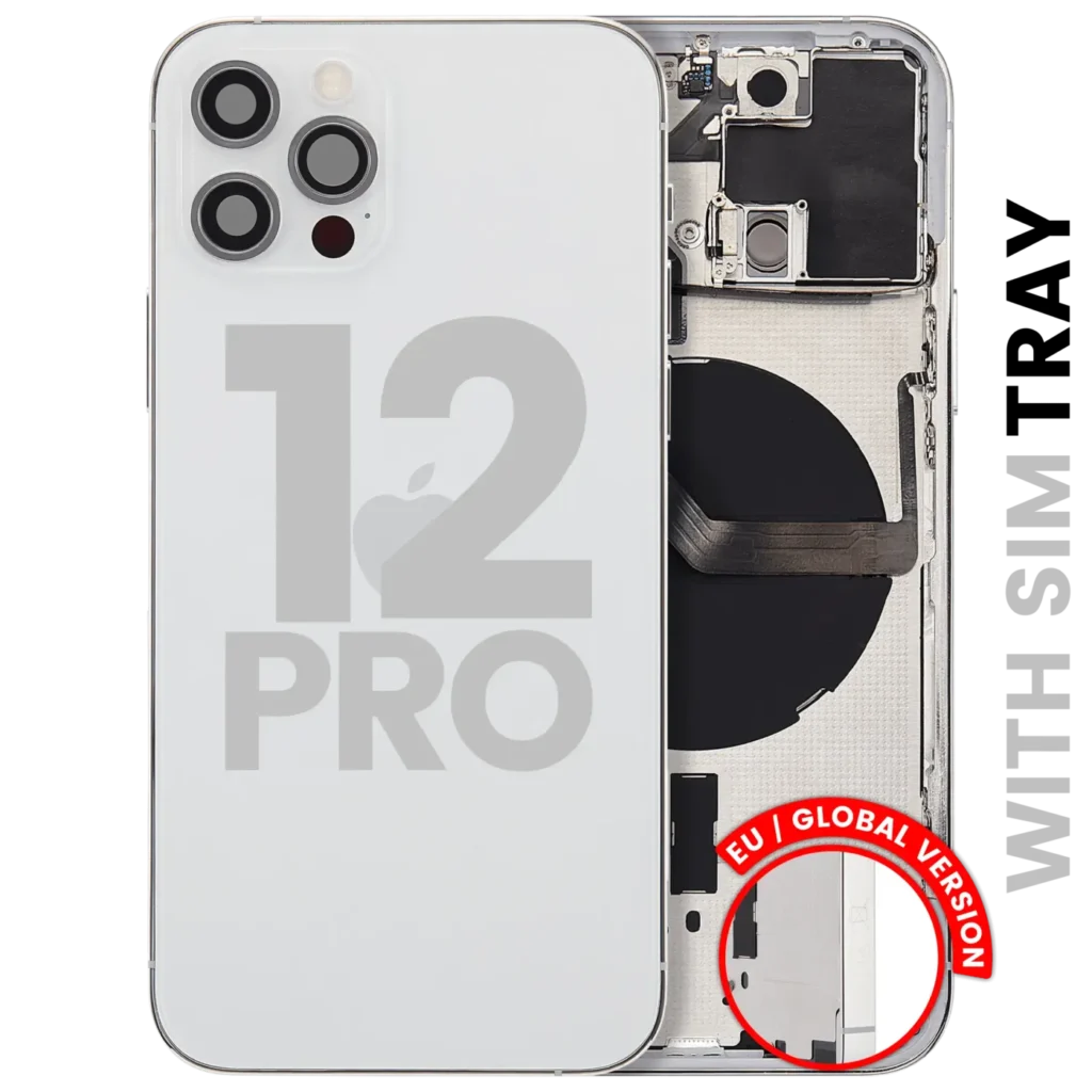 Back Housing W/ Small Parts For iPhone 12 Pro (EU / Global Version) (Used OEM Pull: Grade A) (Silver)