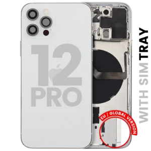 Back Housing W/ Small Parts For iPhone 12 Pro (EU / Global Version) (Used OEM Pull: Grade A) (Silver)
