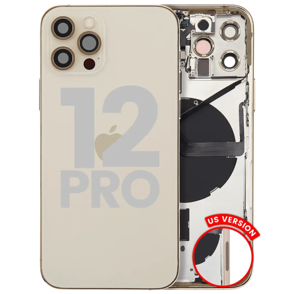 Back Housing W/ Small Parts For iPhone 12 Pro (US Version) (Used OEM Pull: Grade A) (Gold)