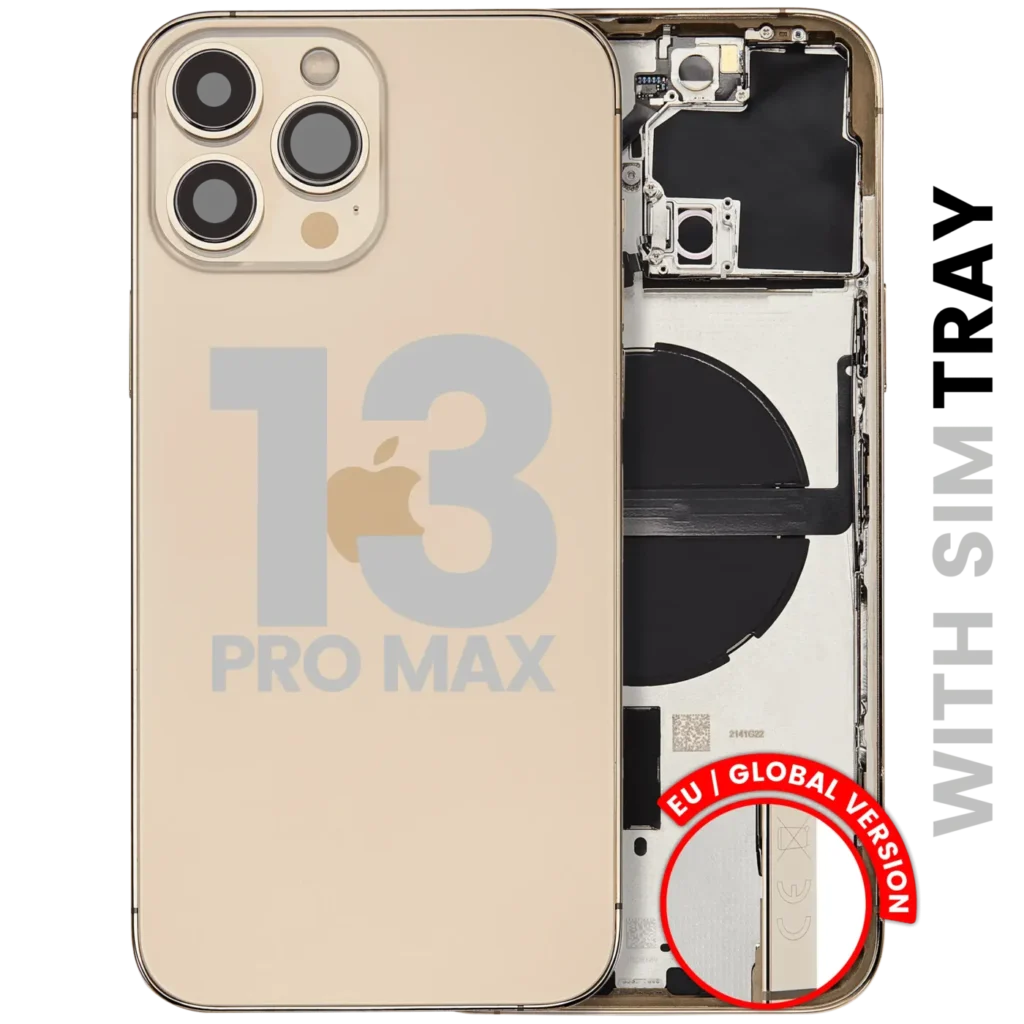 Back Housing W/ Small Parts For iPhone 13 Pro Max (EU / Global Version) (Used OEM Pull: Grade A) (Gold)